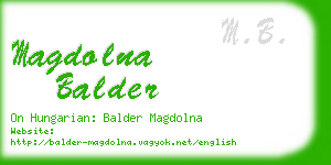 magdolna balder business card